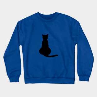 Back View Of An Insubordinate Cat Black Silhouette Crewneck Sweatshirt